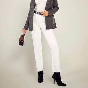 NWT reformation cynthia high relaxed jean in white